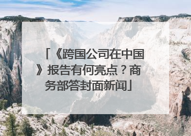 《跨国公司在中国》报告有何亮点？商务部答封面新闻
