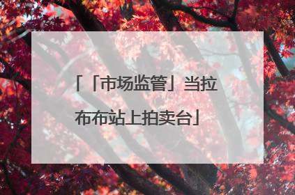 「市场监管」当拉布布站上拍卖台