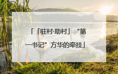 「驻村·助村」“第一书记”方华的牵挂