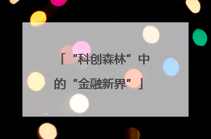 “科创森林”中的“金融新界”