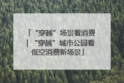 “穿越”场景看消费｜“穿越”城市公园看低空消费新场景