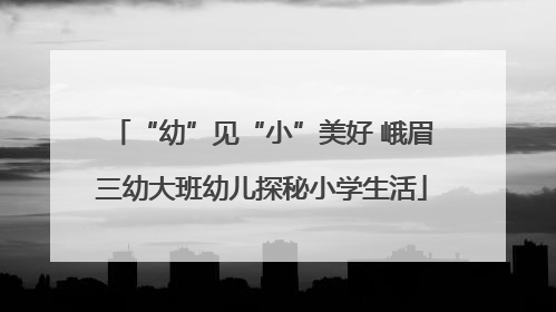“幼”见“小”美好 峨眉三幼大班幼儿探秘小学生活