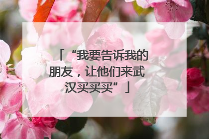 “我要告诉我的朋友，让他们来武汉买买买”