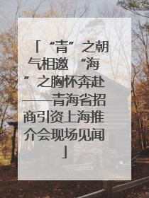 “青”之朝气相邀 “海”之胸怀奔赴——青海省招商引资上海推介会现场见闻