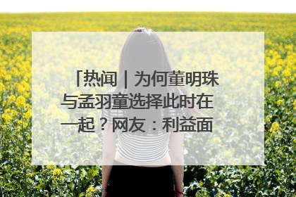 热闻｜为何董明珠与孟羽童选择此时在一起？网友：利益面前啥都能和解