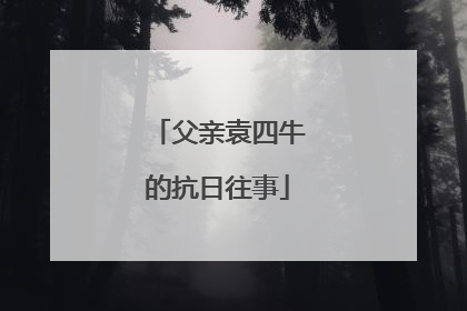 父亲袁四牛的抗日往事
