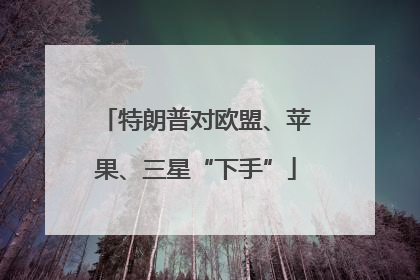 特朗普对欧盟、苹果、三星“下手”