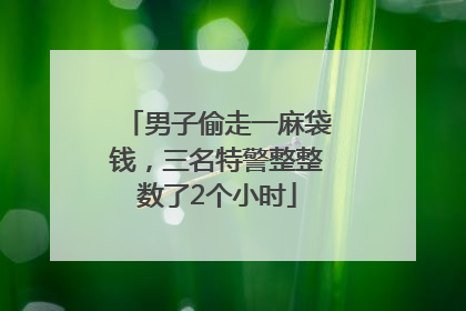 男子偷走一麻袋钱，三名特警整整数了2个小时