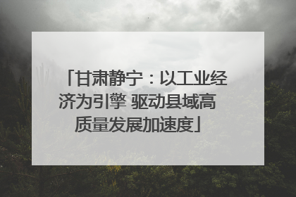 甘肃静宁：以工业经济为引擎 驱动县域高质量发展加速度