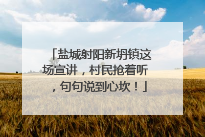 盐城射阳新坍镇这场宣讲，村民抢着听，句句说到心坎！
