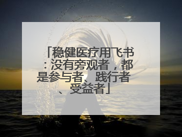稳健医疗用飞书：没有旁观者，都是参与者、践行者、受益者