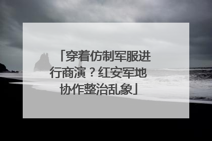 穿着仿制军服进行商演？红安军地协作整治乱象