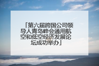 第六届跨国公司领导人青岛峰会通用航空和低空经济发展论坛成功举办