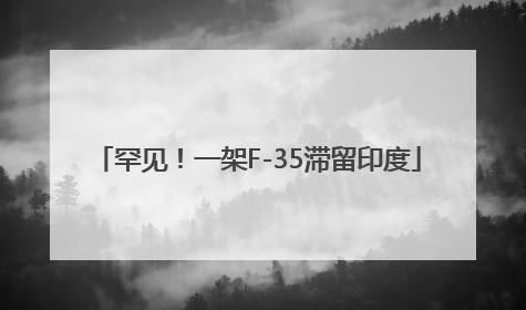 罕见！一架F-35滞留印度