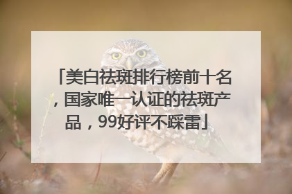 美白祛斑排行榜前十名，国家唯一认证的祛斑产品，99好评不踩雷