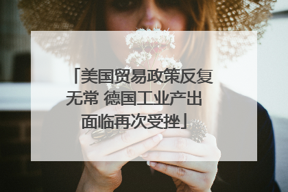 美国贸易政策反复无常 德国工业产出面临再次受挫