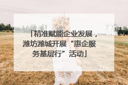 精准赋能企业发展，潍坊潍城开展“惠企服务基层行”活动