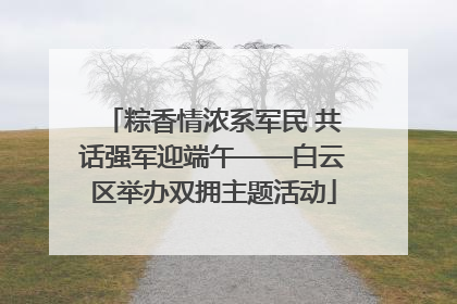 粽香情浓系军民 共话强军迎端午——白云区举办双拥主题活动