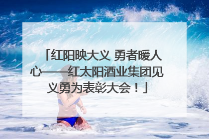 红阳映大义 勇者暖人心——红太阳酒业集团见义勇为表彰大会！