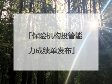 保险机构投管能力成绩单发布