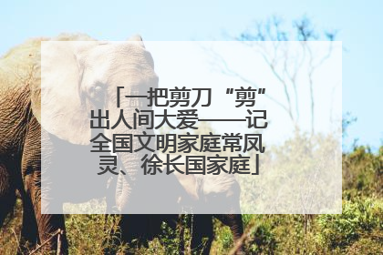 一把剪刀“剪”出人间大爱——记全国文明家庭常凤灵、徐长国家庭