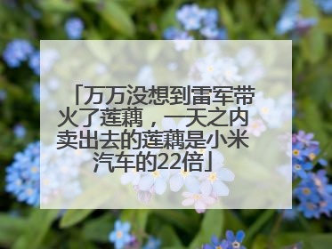 万万没想到雷军带火了莲藕，一天之内卖出去的莲藕是小米汽车的22倍