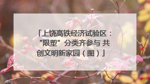 上饶高铁经济试验区：“限塑”分类齐参与 共创文明新家园（图）