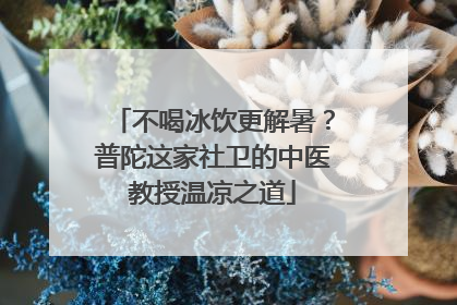 不喝冰饮更解暑？普陀这家社卫的中医教授温凉之道