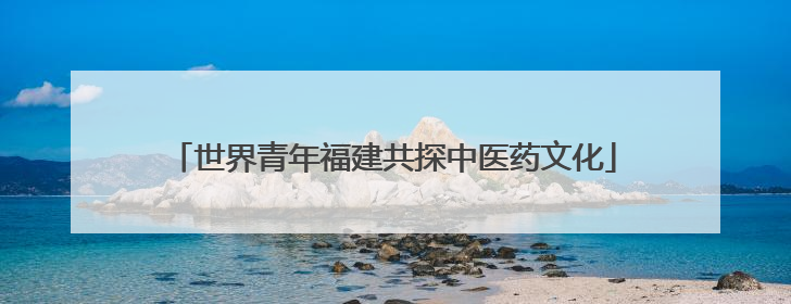 世界青年福建共探中医药文化