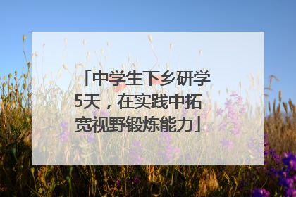 中学生下乡研学5天，在实践中拓宽视野锻炼能力