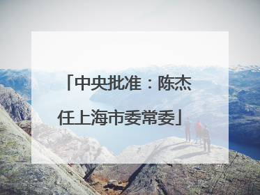 中央批准：陈杰任上海市委常委