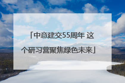 中意建交55周年 这个研习营聚焦绿色未来