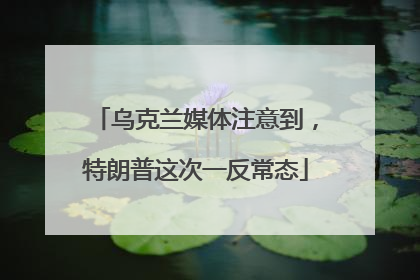 乌克兰媒体注意到，特朗普这次一反常态