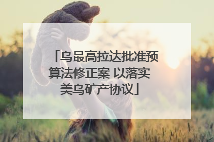 乌最高拉达批准预算法修正案 以落实美乌矿产协议