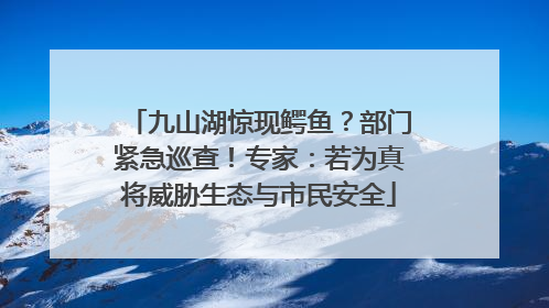 九山湖惊现鳄鱼？部门紧急巡查！专家：若为真将威胁生态与市民安全