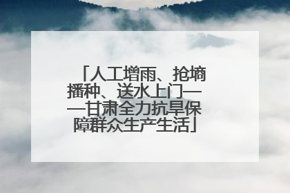 人工增雨、抢墒播种、送水上门——甘肃全力抗旱保障群众生产生活