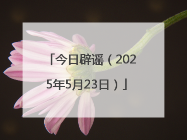 今日辟谣（2025年5月23日）