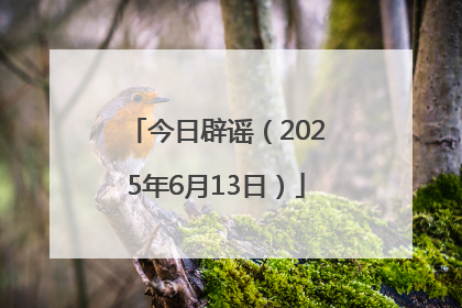 今日辟谣（2025年6月13日）
