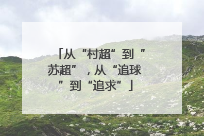 从“村超”到“苏超”，从“追球”到“追求”