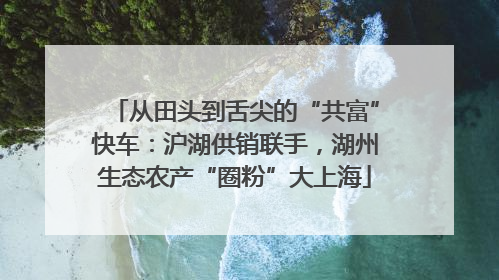 从田头到舌尖的“共富”快车：沪湖供销联手，湖州生态农产“圈粉”大上海