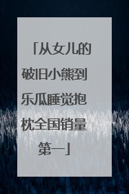 从女儿的破旧小熊到乐瓜睡觉抱枕全国销量第一