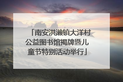 南安洪濑镇大洋村公益图书馆揭牌暨儿童节特别活动举行