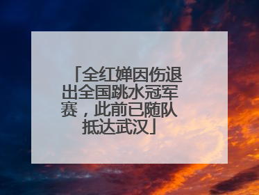全红婵因伤退出全国跳水冠军赛，此前已随队抵达武汉