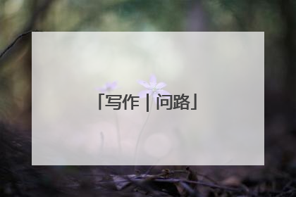 写作｜问路