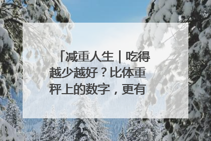 减重人生｜吃得越少越好？比体重秤上的数字，更有意义的是什么？