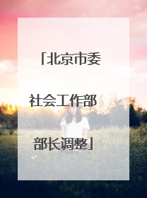 北京市委社会工作部部长调整