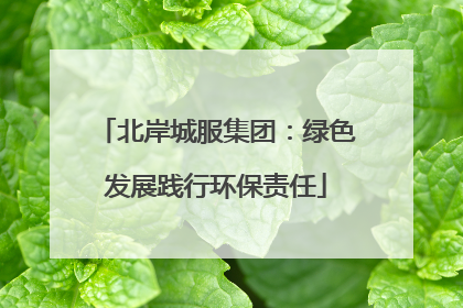 北岸城服集团：绿色发展践行环保责任