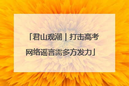 君山观潮｜打击高考网络谣言需多方发力