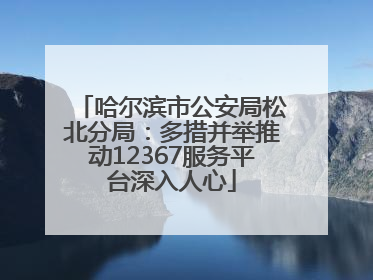 哈尔滨市公安局松北分局：多措并举推动12367服务平台深入人心