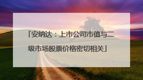 安纳达：上市公司市值与二级市场股票价格密切相关